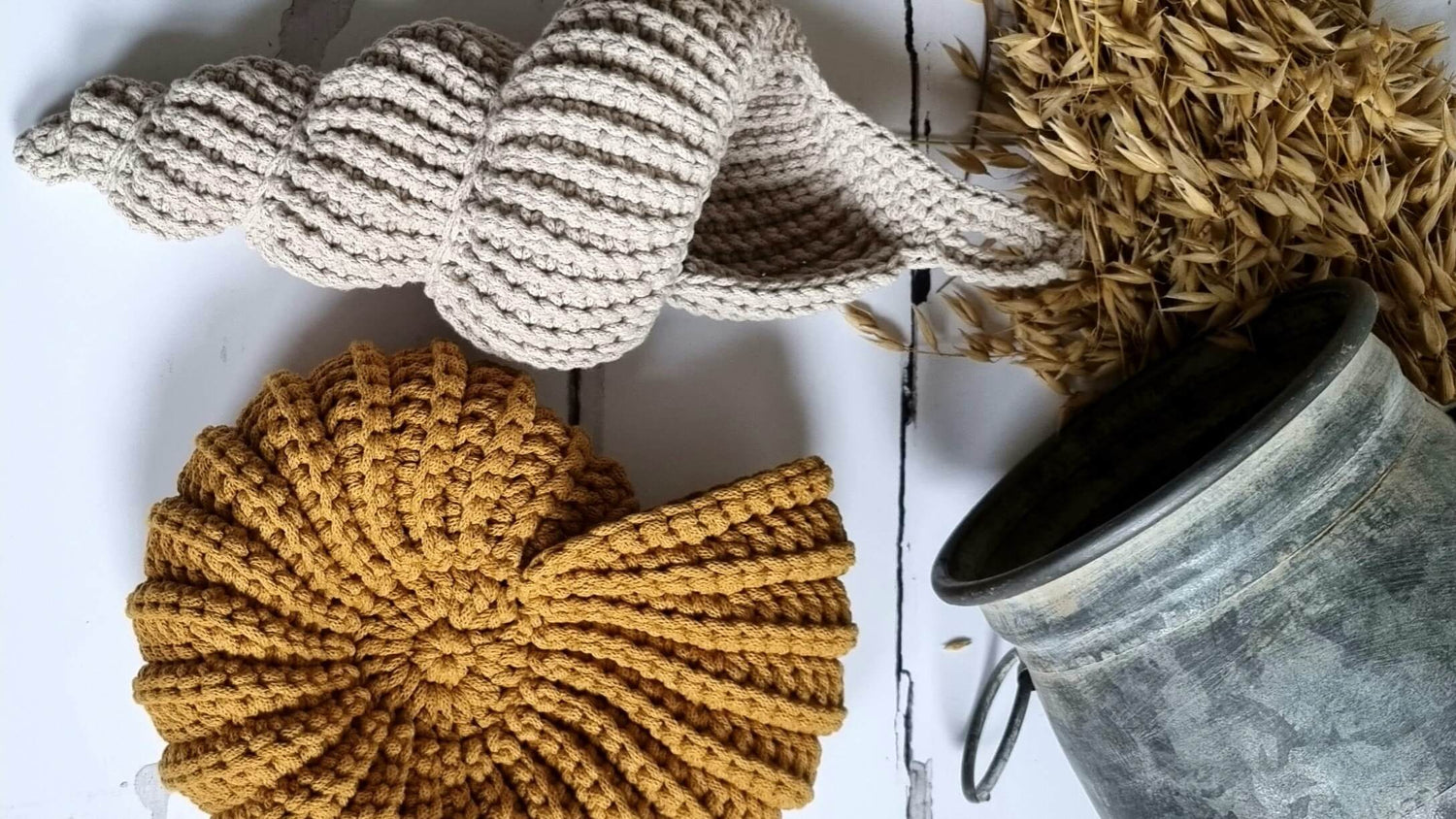 Handmade crochet shells