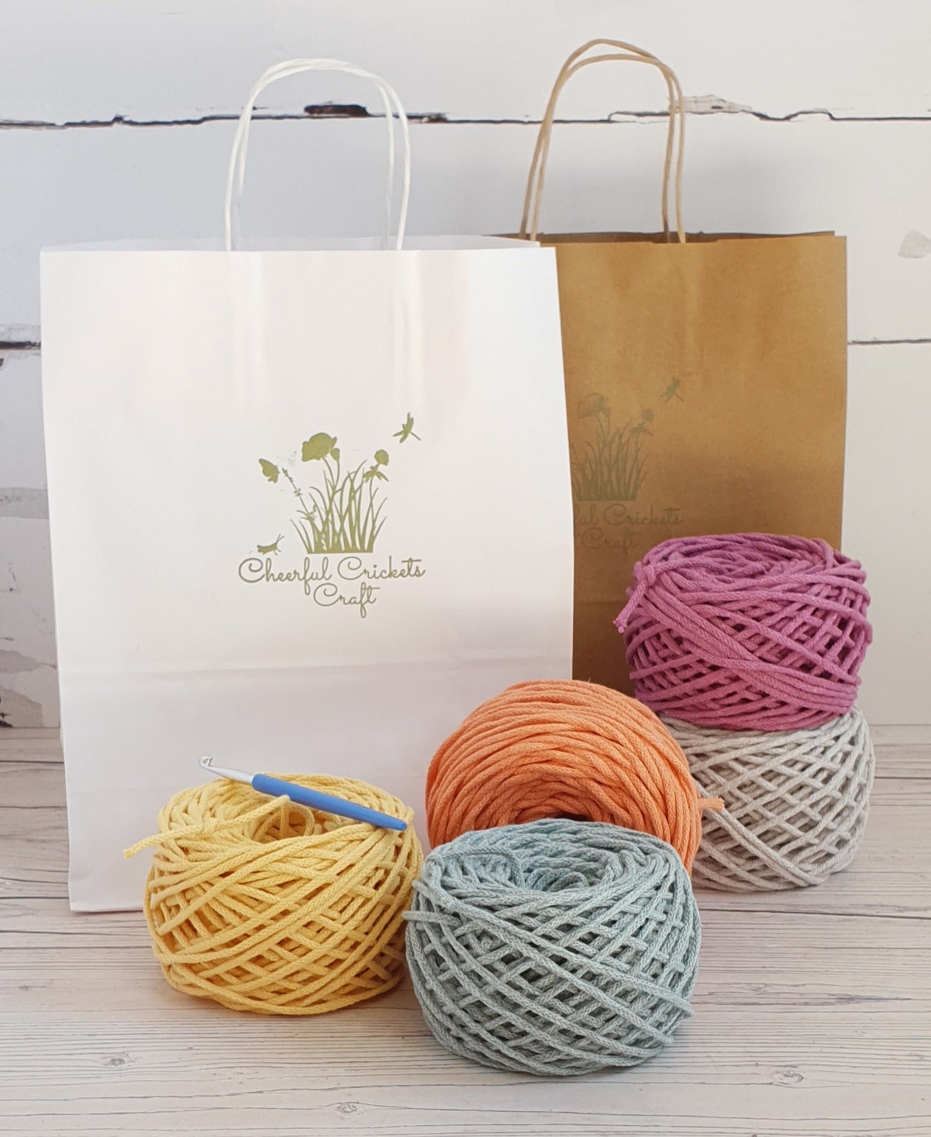 Crochet DIY Kit - Small Crochet Basket Pattern & Cord