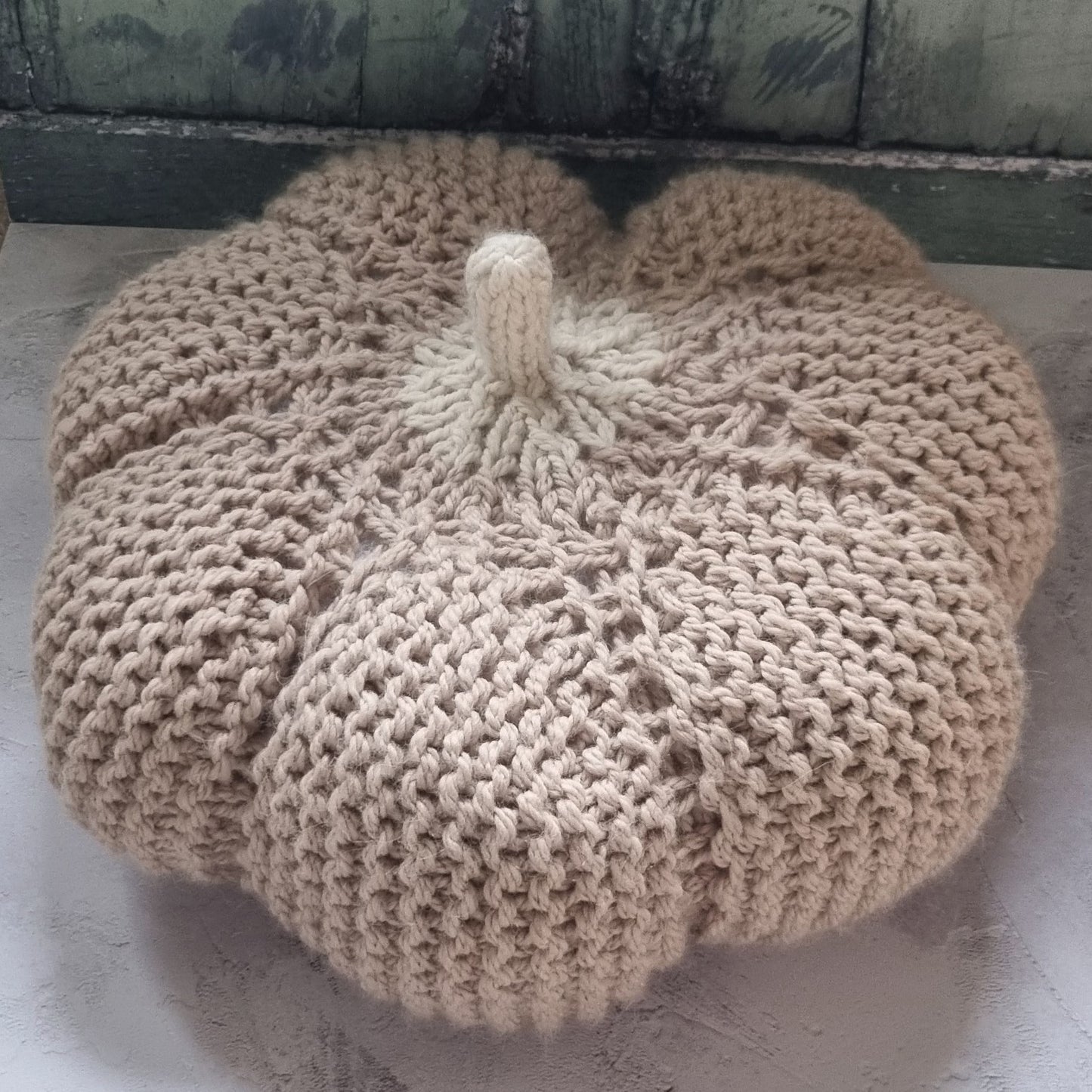 Large Knitted Pumpkin Cushion