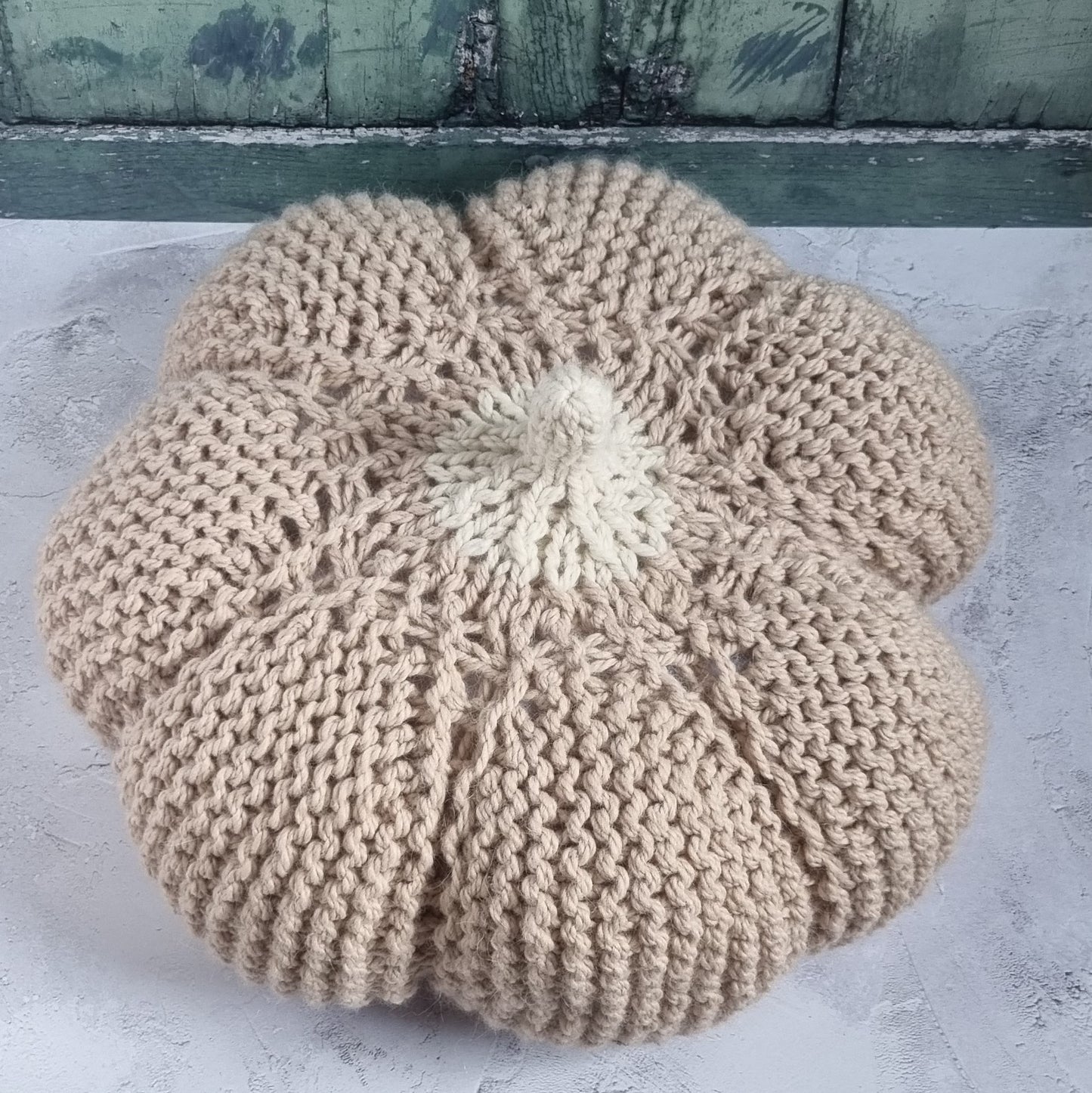 Large Knitted Pumpkin Cushion