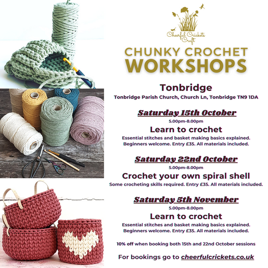 Crochet Workshops - Tonbridge - October-November 2022