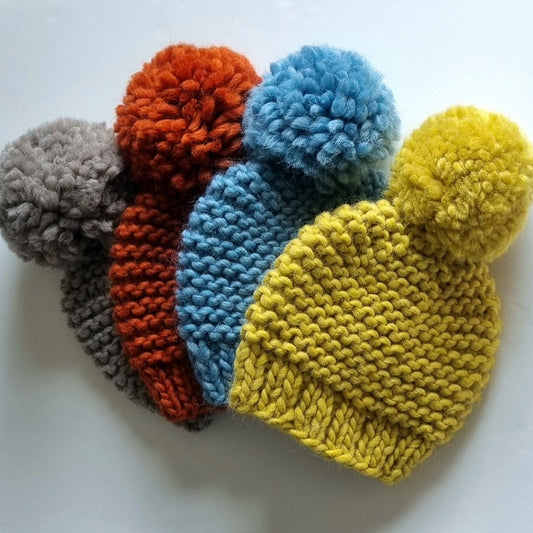bobble hats in 4 colours