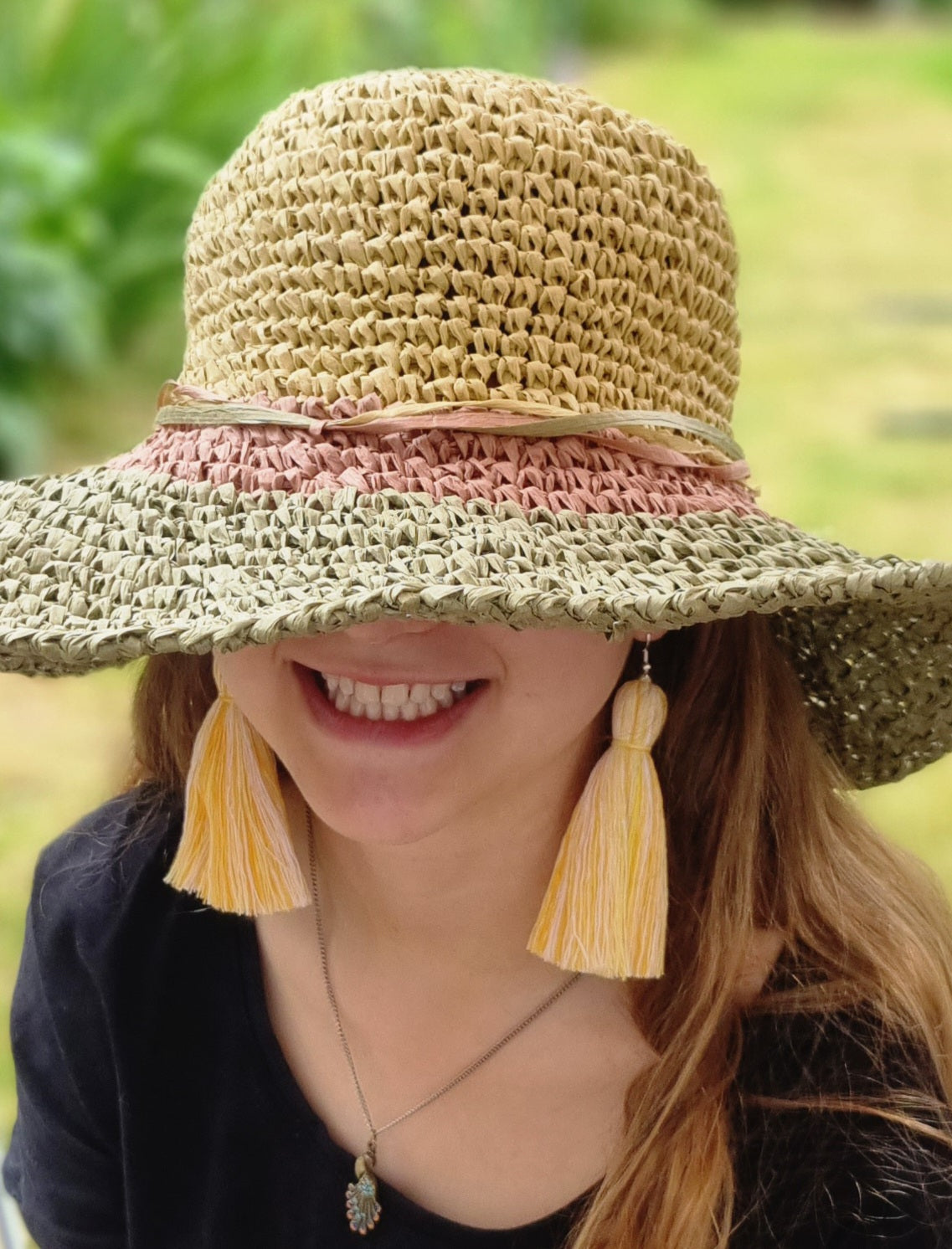 Crochet Natural Raffia Sun Hat
